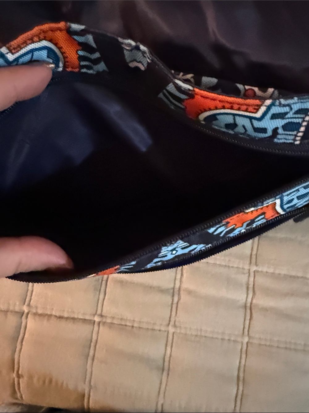 Vera Bradley Navy, Orange & Light Blue Patterned Crossbody - Picture 5 of 8